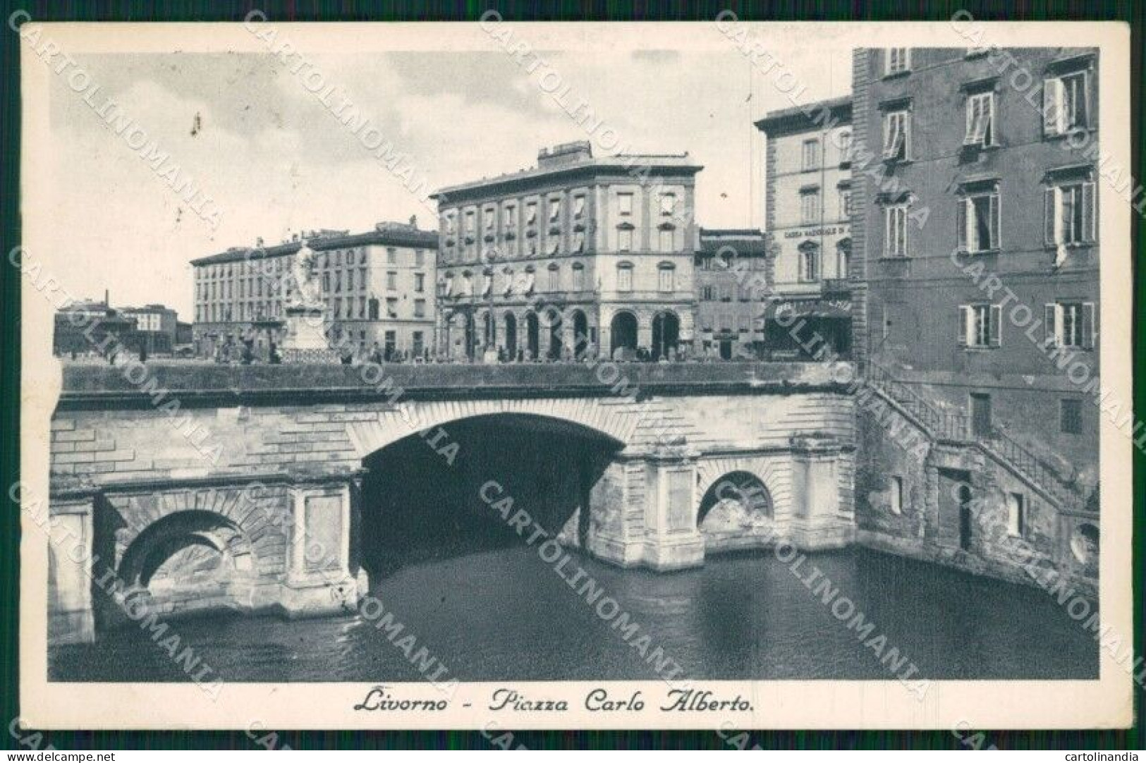 Livorno Città Piazza Carlo Alberto PIEGHINA Cartolina WX1576 - Livorno