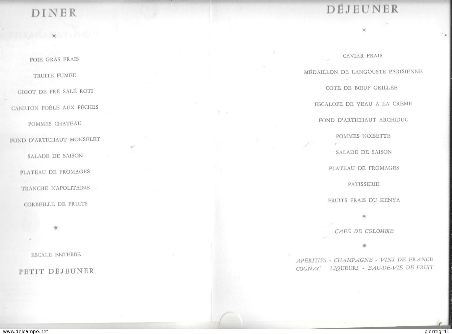 MENU-1966-AIR FRANCE-MENU-CHATEAUX De France-COMPIEGNE-Dessin-P.Pages-VOL-PARIS/TANANARIVE-TBE-RARE - Menú