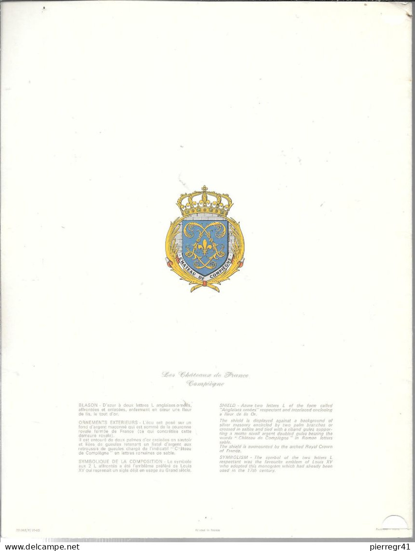MENU-1966-AIR FRANCE-MENU-CHATEAUX De France-COMPIEGNE-Dessin-P.Pages-VOL-PARIS/TANANARIVE-TBE-RARE - Menükarten