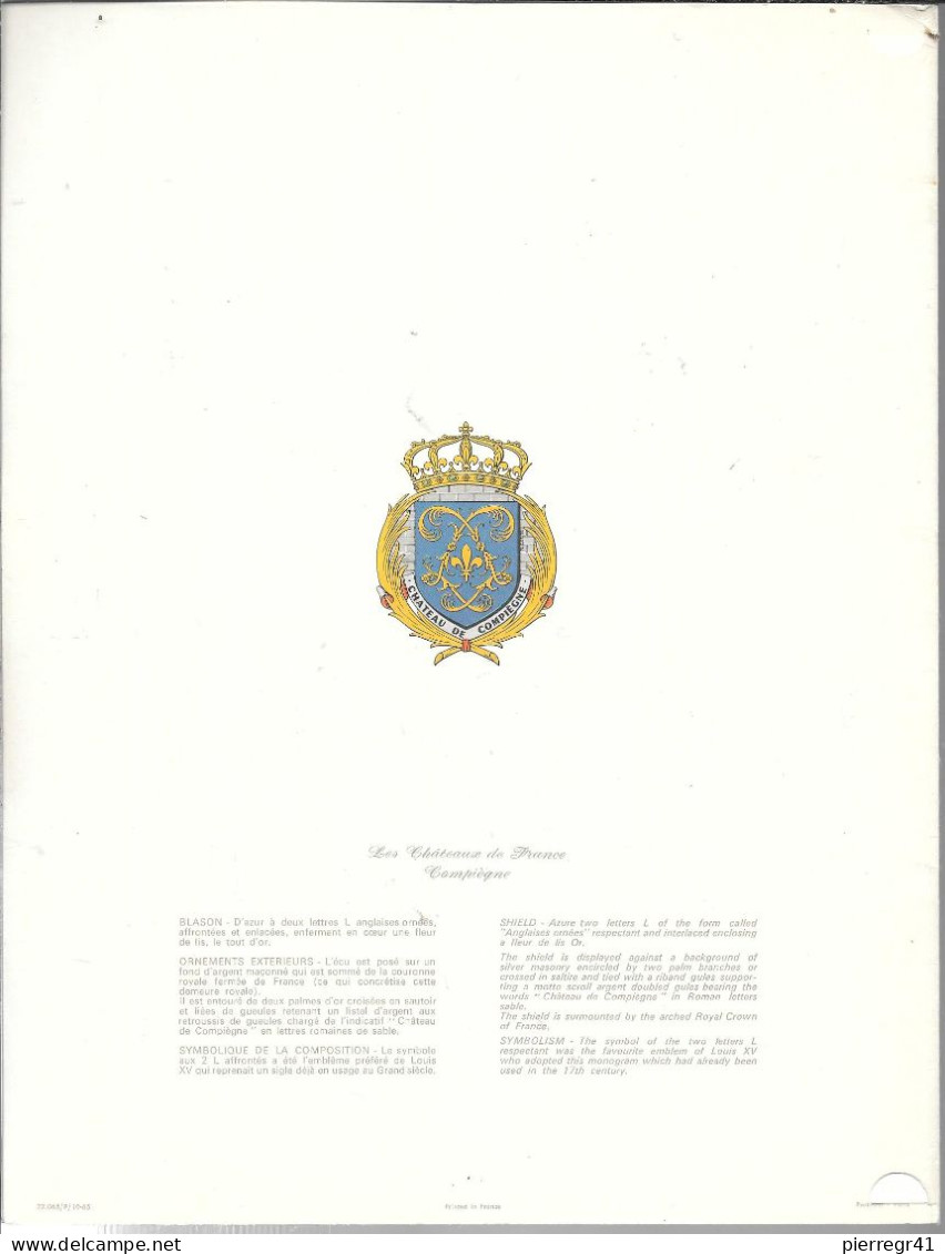 MENU-1966-AIR FRANCE-MENU-CHATEAUX De France-COMPIEGNE-Dessin-P.Pages-VOL-PARIS/TANANARIVE-TBE-RARE - Menu