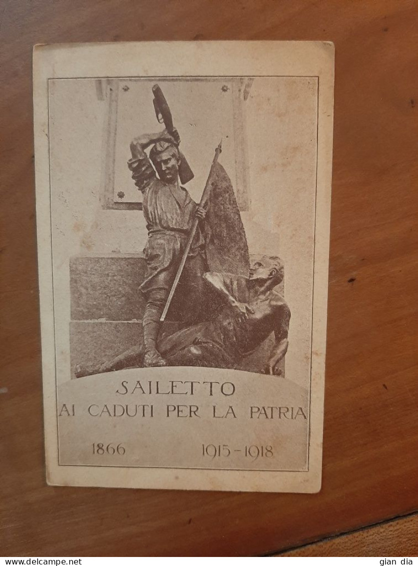 Cartolina Sailetto Di Suzzara (MANTOVA) Anni 1920.Particolare Del Monumento Ai Caduti - Mantova