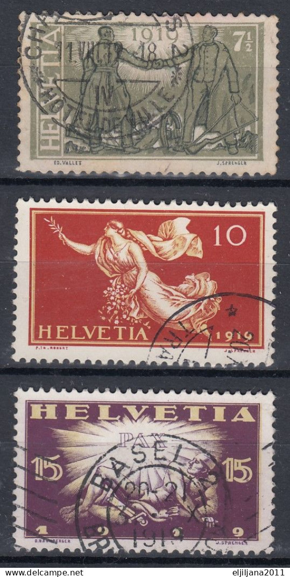 Switzerland / Helvetia / Schweiz / Suisse 1919 ⁕ Mi.146-148 ⁕ 3v Used - Usados