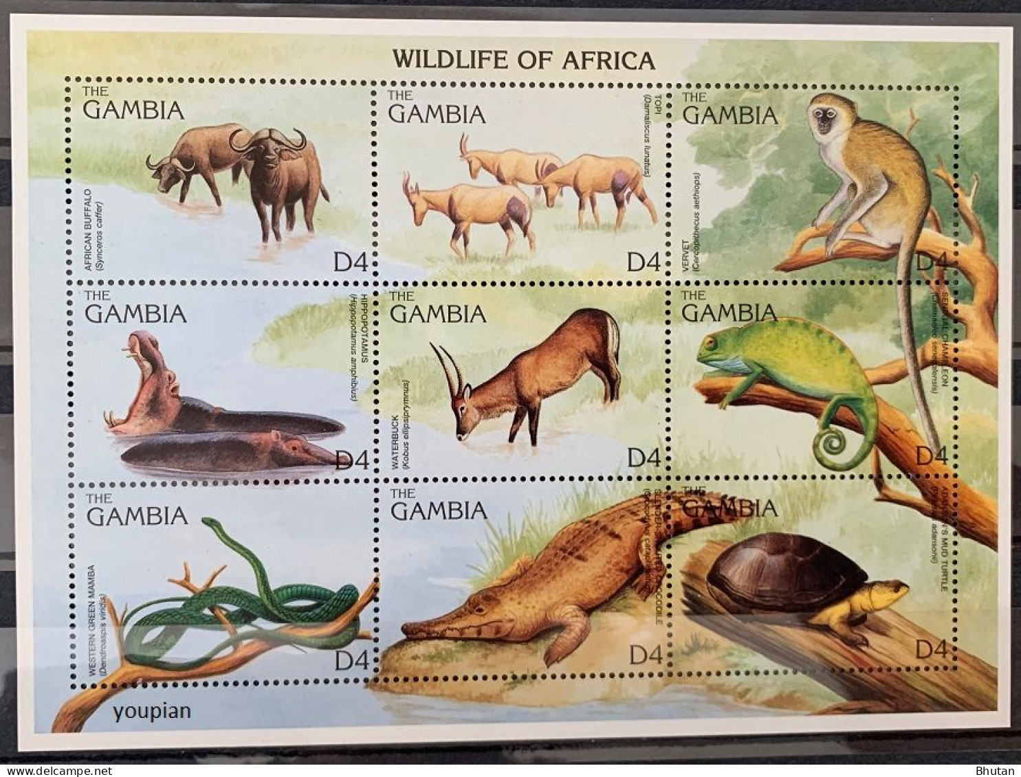 Gambia 1996, Wildlife Of Africa, MNH S/S - Gambie (1965-...)