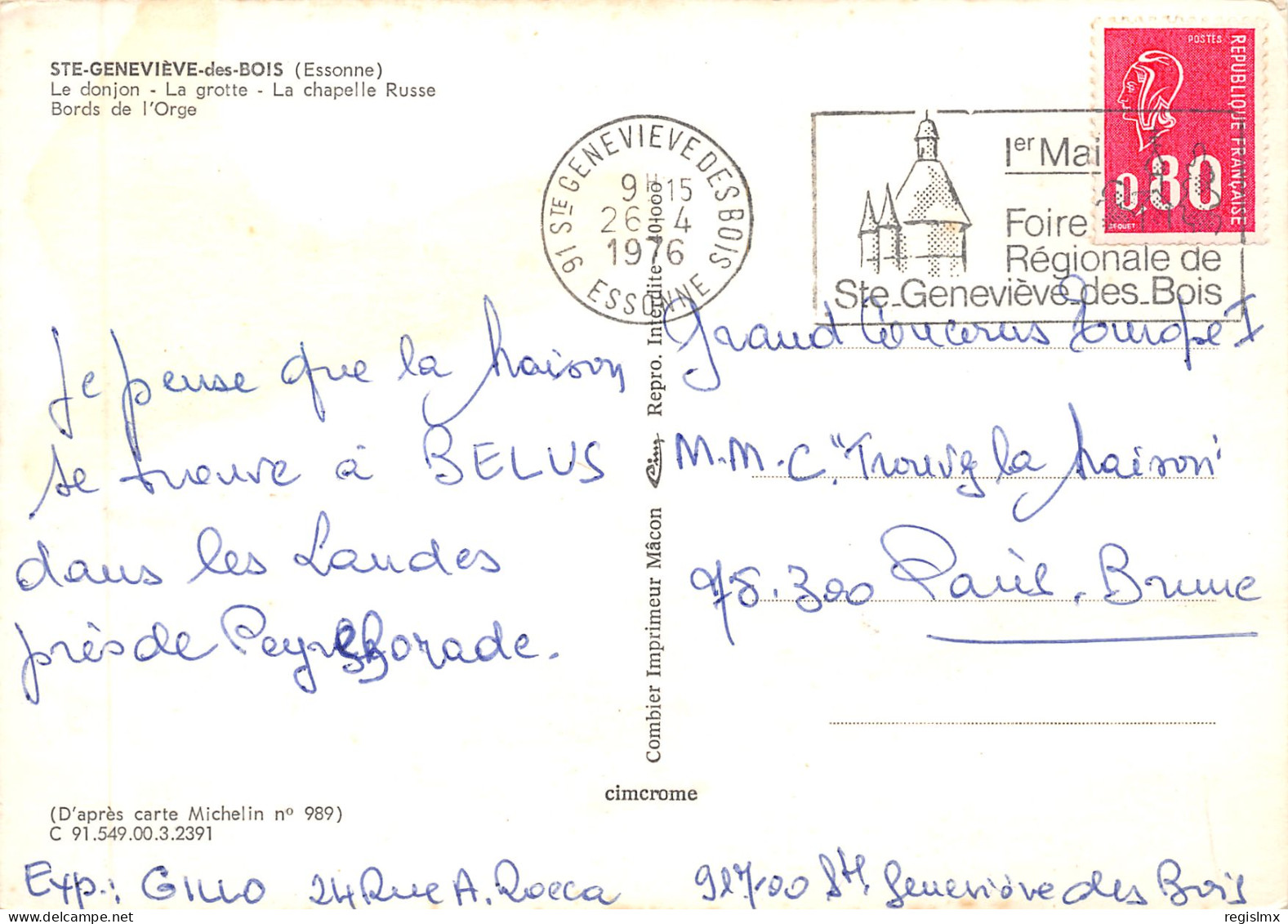 91-SAINTE GENEVIEVE DES BOIS-N°3429-A/0063 - Sainte Genevieve Des Bois