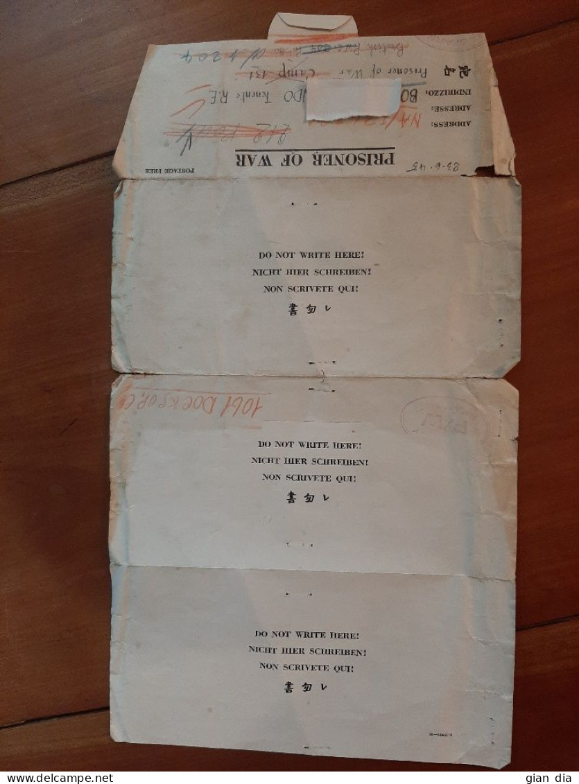 PRIGIONIERI DI GUERRA 1944. Lettera Da ORANO (Algeria) Verso Eye-Suffolk (GB) - Dokumente