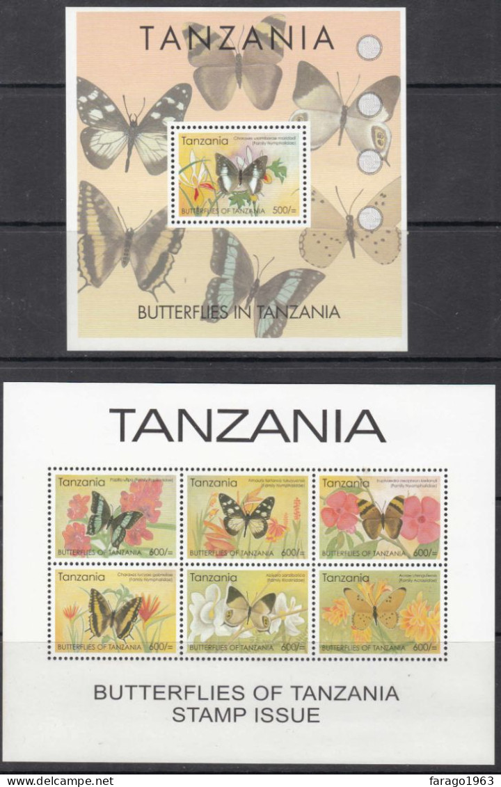 2005 Tanzania Butterflies Complete Set Of 2 Sheets MNH - Tansania (1964-...)