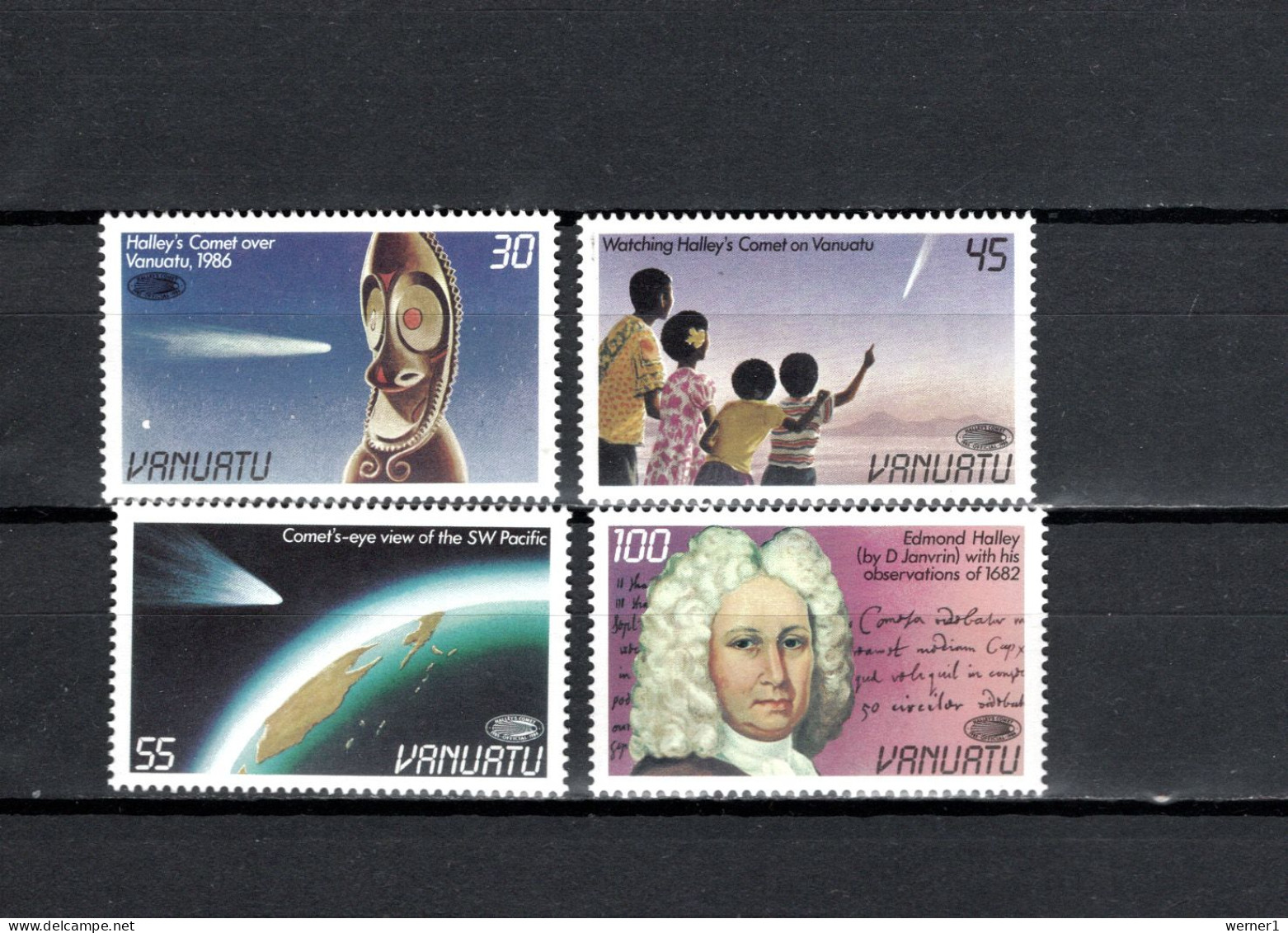 Vanuatu 1986 Space, Halley's Comet Set Of 4 MNH - Océanie