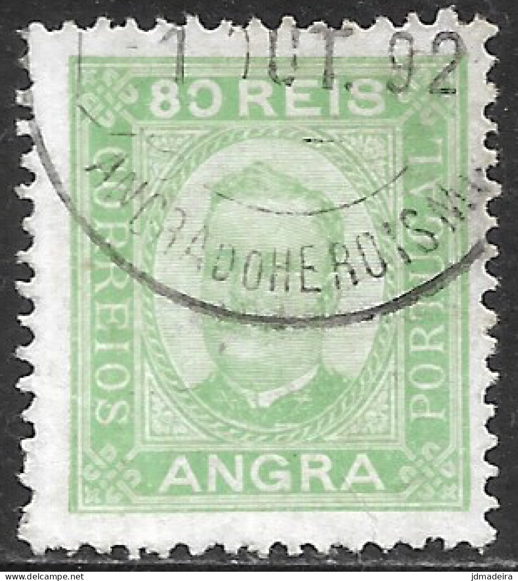 Angra – 1892 King Carlos 80 Réis Used Stamp - Angra