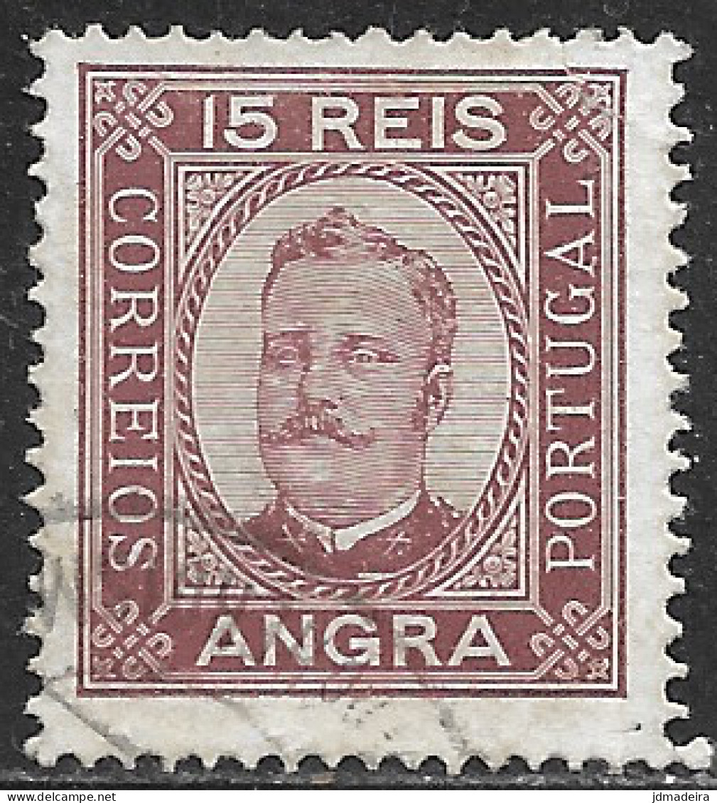 Angra – 1892 King Carlos 15 Réis Used Stamp - Angra