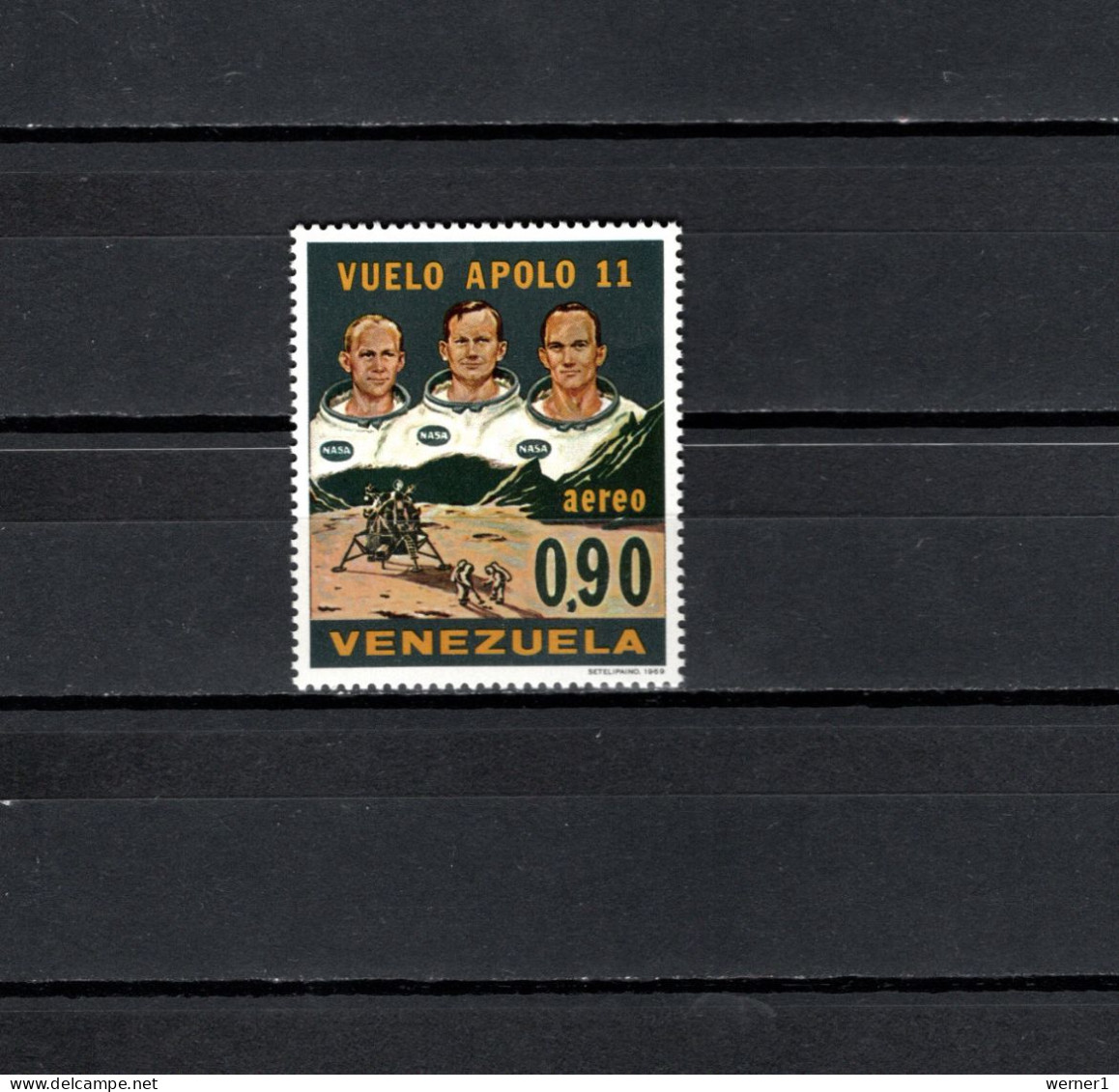 Venezuela 1969 Space, Apollo 11 Moonlanding Stamp MNH - Südamerika