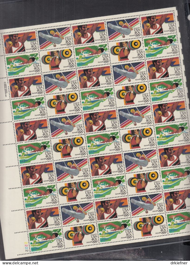 USA 1622-1625 A, Bogen (5x10), Postfrisch **, Olympische Sommerspiele 1984, Los Angeles, 1983 - Unused Stamps