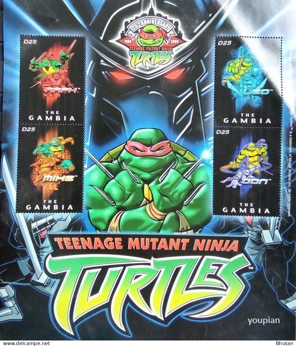 Gambia 2009, Ninja Turtles, MNH Sheetlet - Gambie (1965-...)