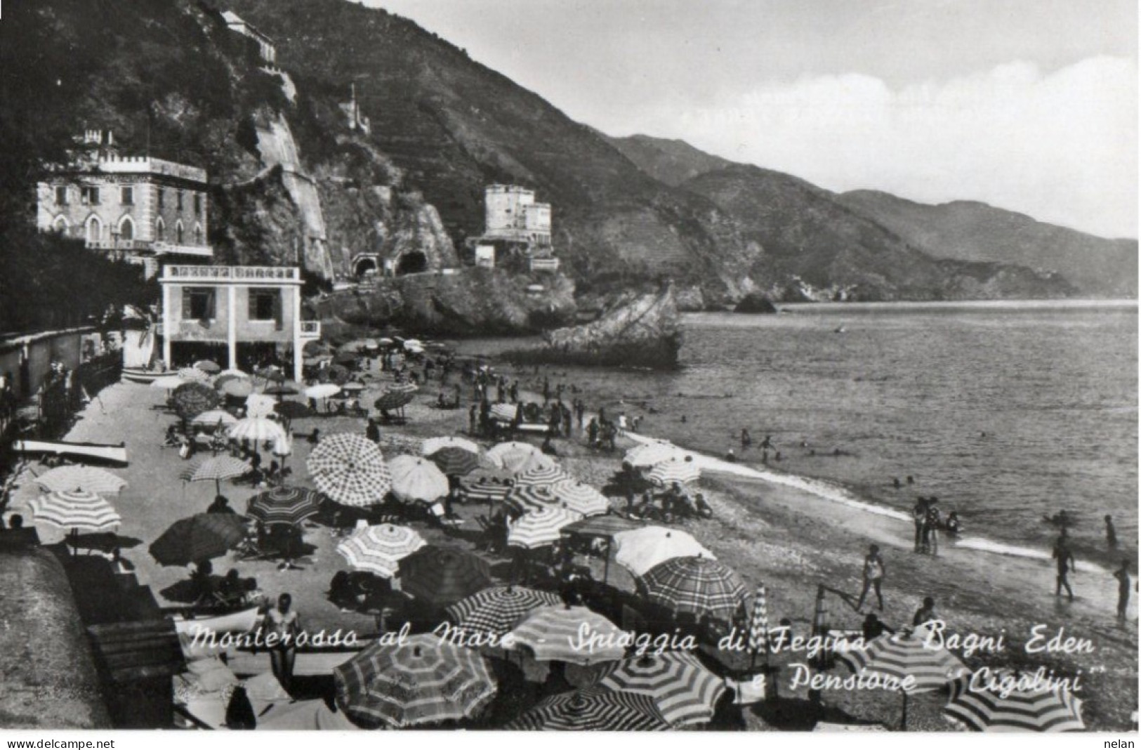 GOLFO DELLE CINQUE TERRE - MONTEROSSA AL MARE - SPIAGGIA DI FEGINA - BAGNI EDEN - PENSIONE CIGOLINI - F.P. - La Spezia