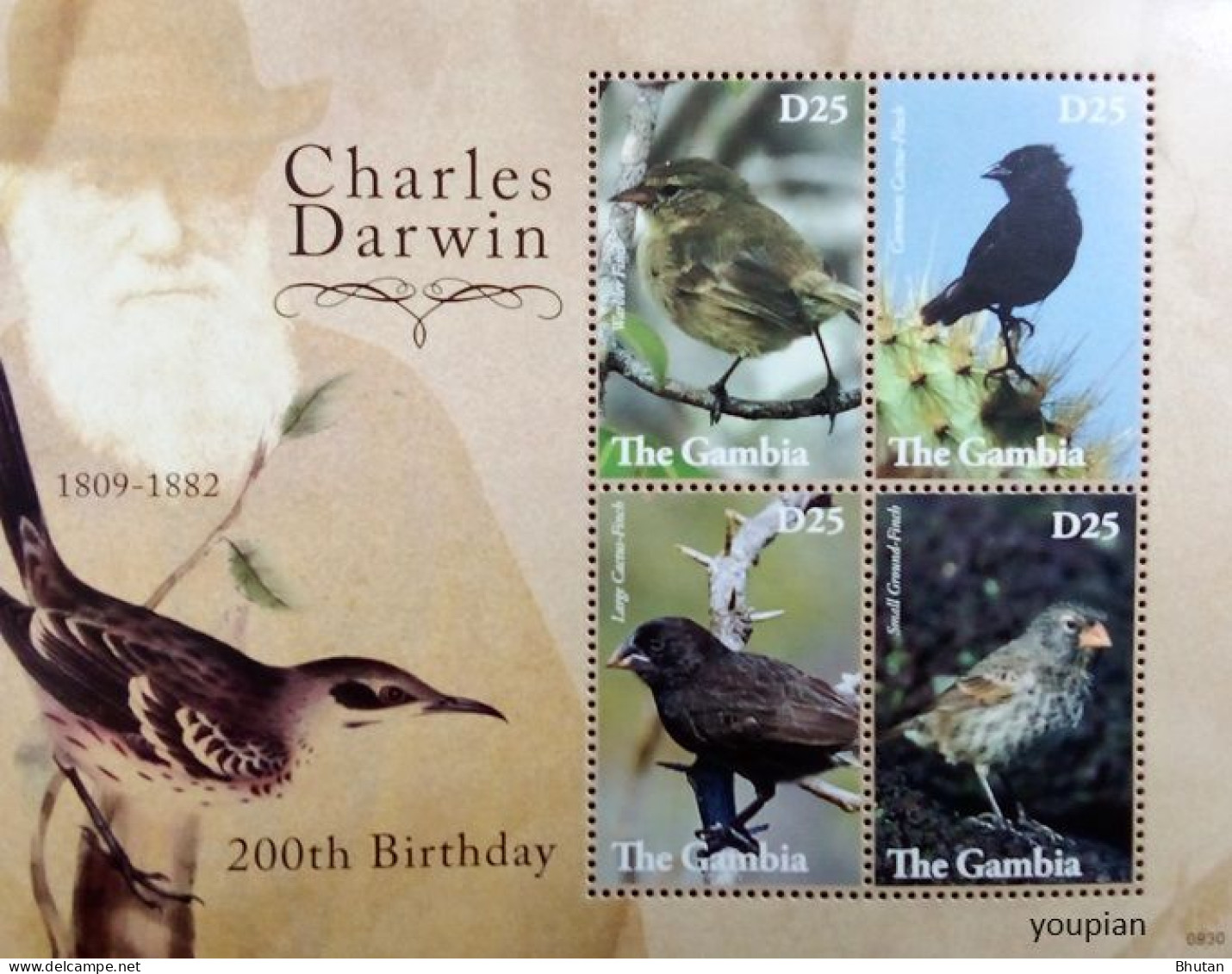 Gambia 2010, 200th Birth Anniversary Of Charles Darwin, MNH S/S - Gambia (1965-...)