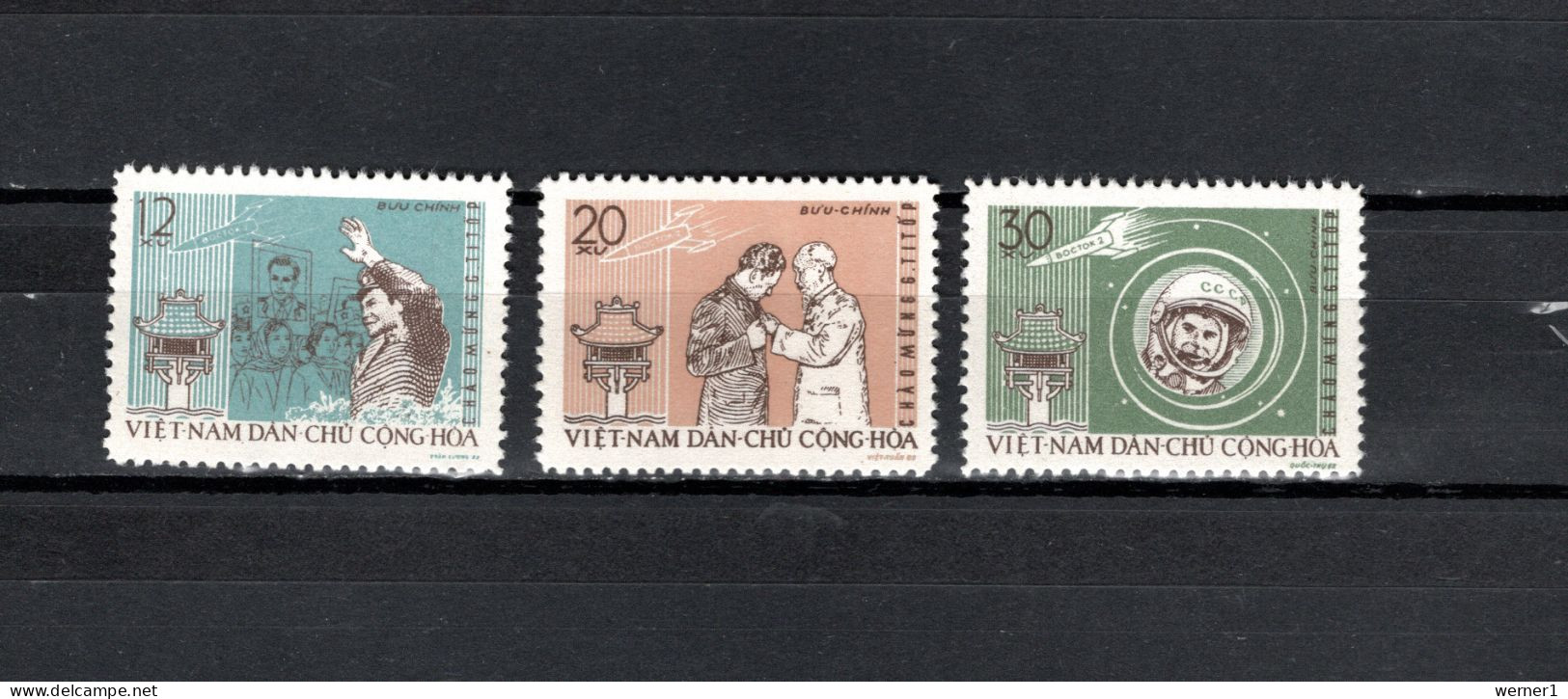 Vietnam 1962 Space, German Titov Set Of 3 MNH - Asia