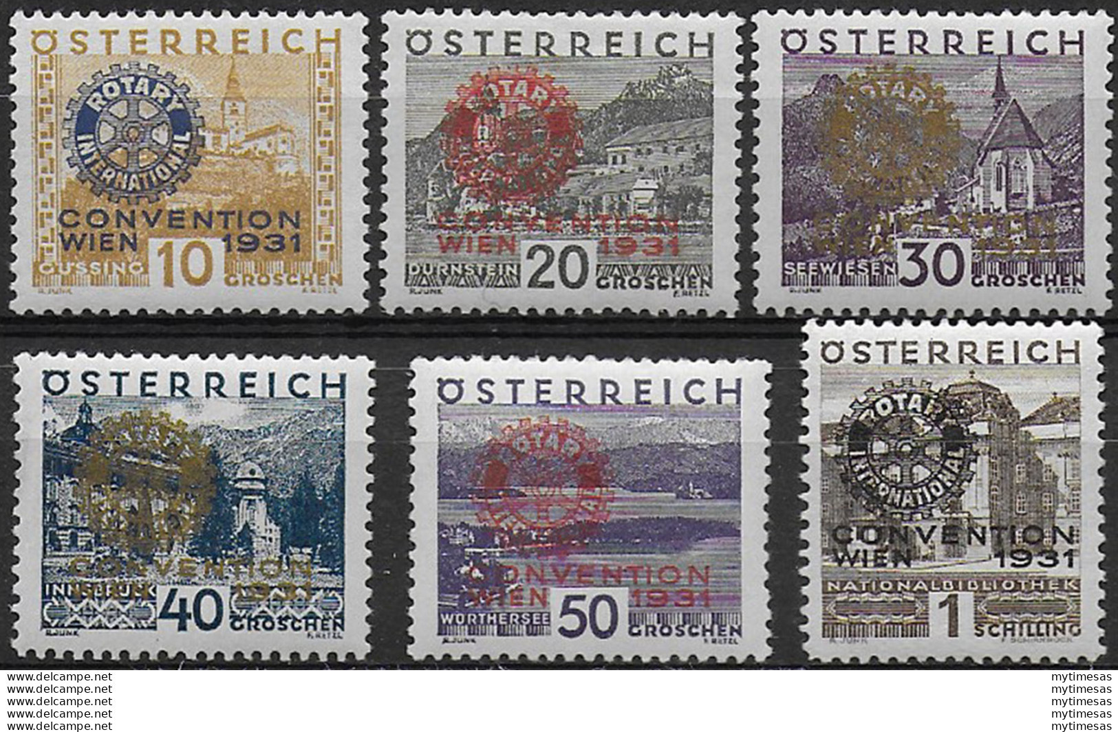 1931 Austria Rotary 6v. MNH Unificato N. 398A/98F - Autres & Non Classés