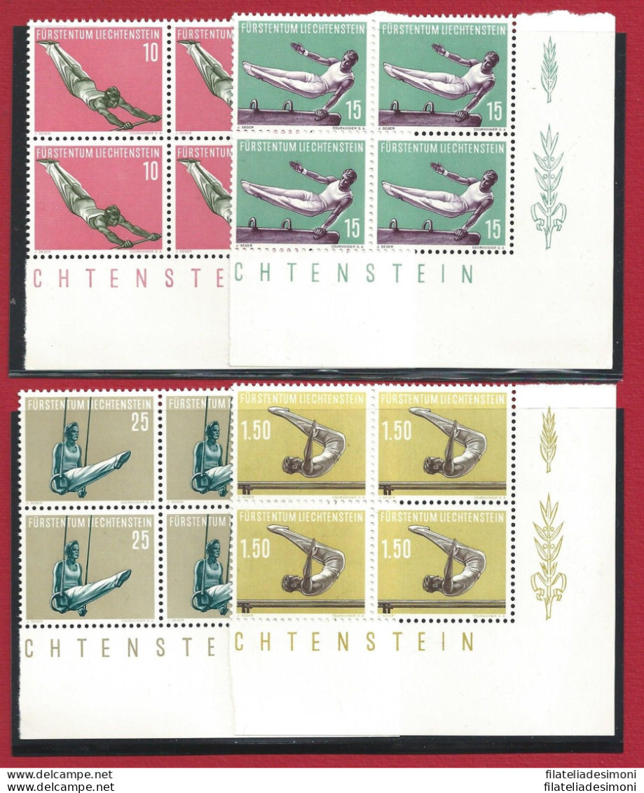 1957 LIECHTENSTEIN, N° 315/318   4 Valori   MNH**  QUARTINA - Otros & Sin Clasificación