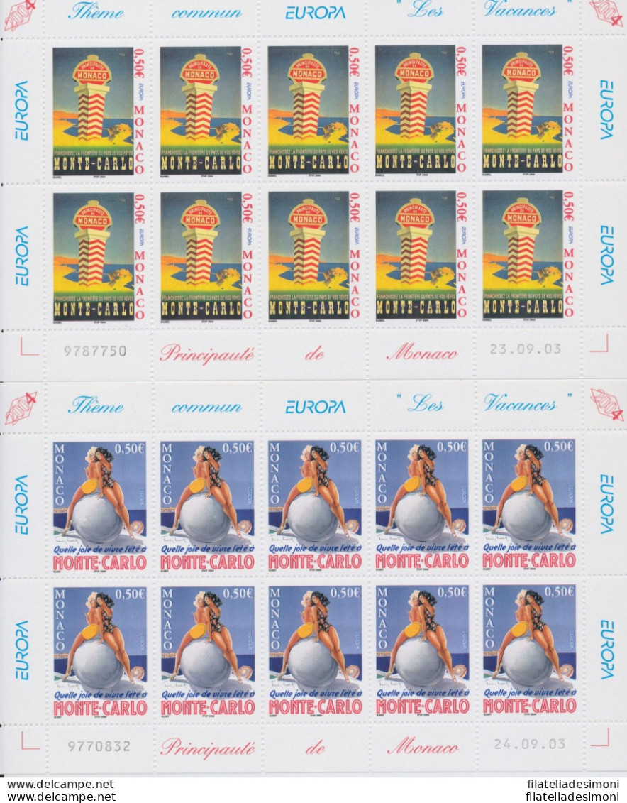 2004 EUROPA CEPT Monaco Minifogli &quot;Le Vacanze&quot;  MNH** - Altri & Non Classificati