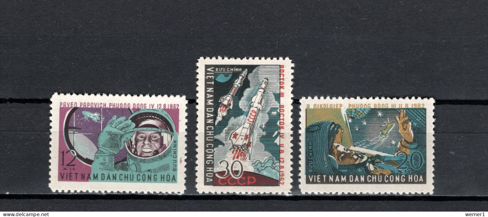 Vietnam 1962 Space, Vostok 3 And 4, Set Of 3 MNH - Asien