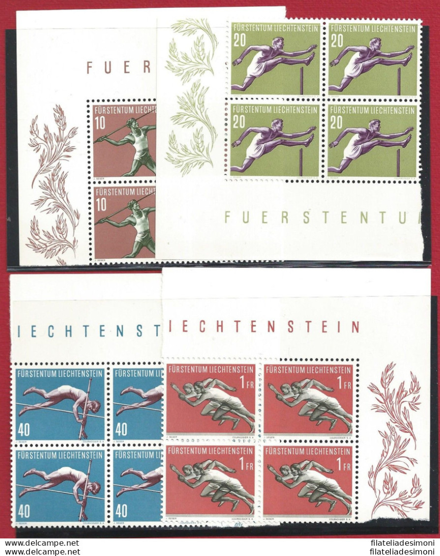 1956 LIECHTENSTEIN, N° 304/307  4 Valori   MNH**  QUARTINA - Otros & Sin Clasificación