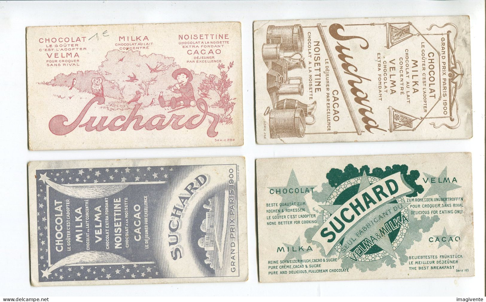 Lot De 4 Chromos Chocolat SUCHARD Series Divers   248  163 258   289 - Suchard