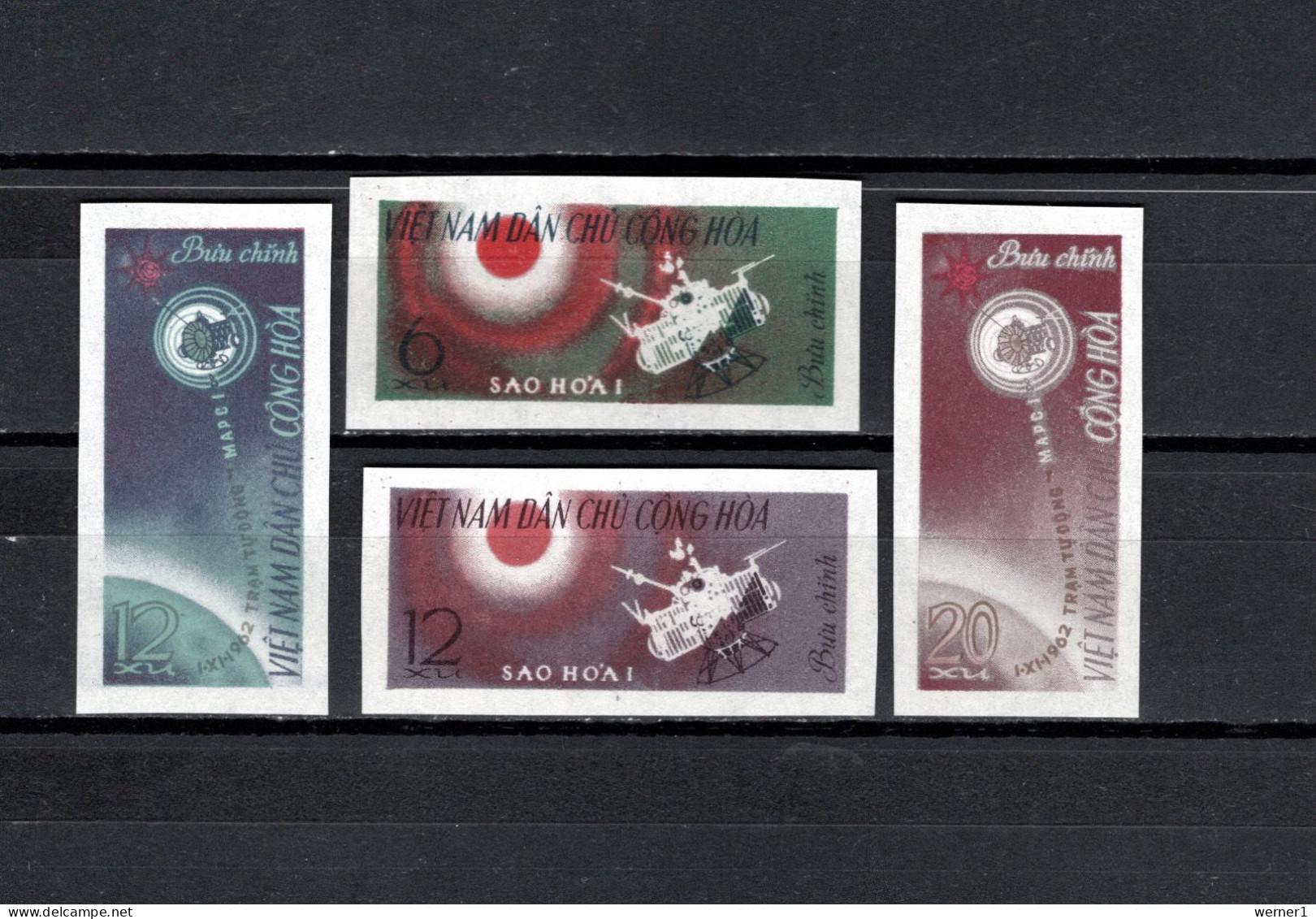 Vietnam 1963 Space, Mars I, Set Of 4 Imperf. MNH - Asia