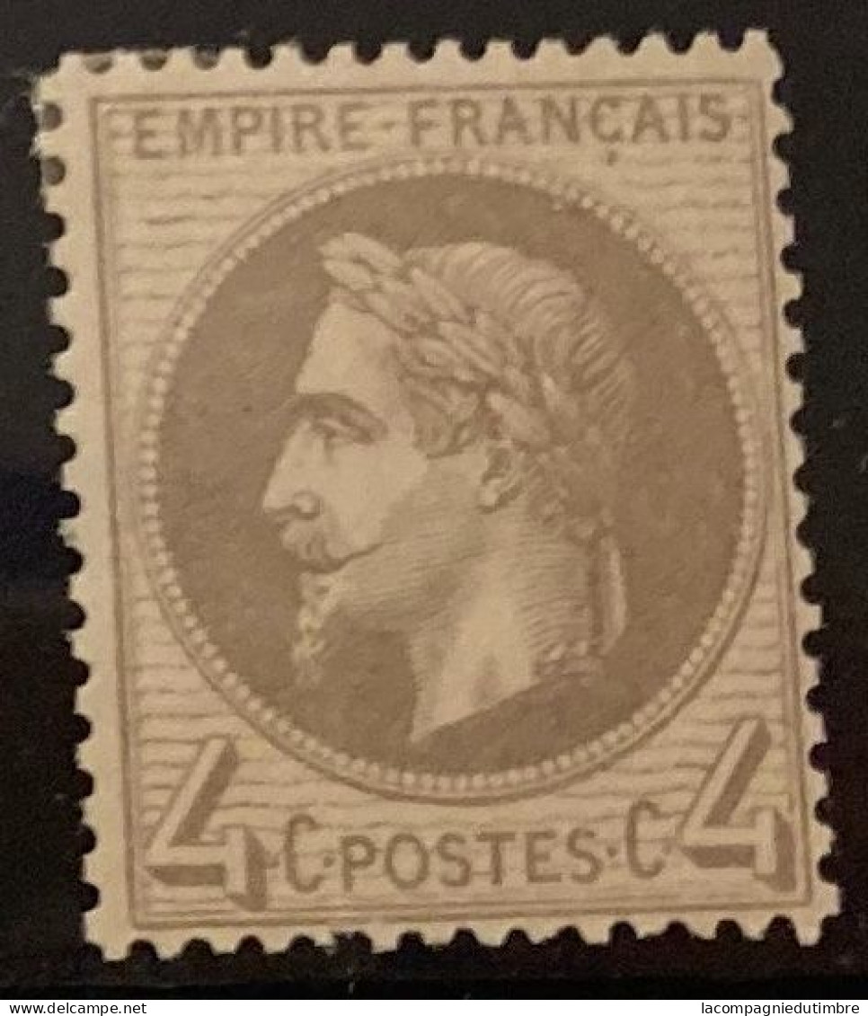 France YT N° 27 Neuf *. Gomme D'origine. TB Signé Roumet - 1863-1870 Napoléon III Lauré