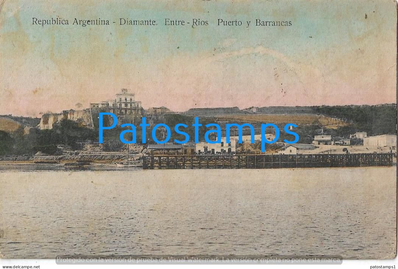 227151 ARGENTINA ENTRE RIOS DIAMANTE PORT PUERTO Y BARRACAS SPOTTED POSTAL POSTCARD - Argentina