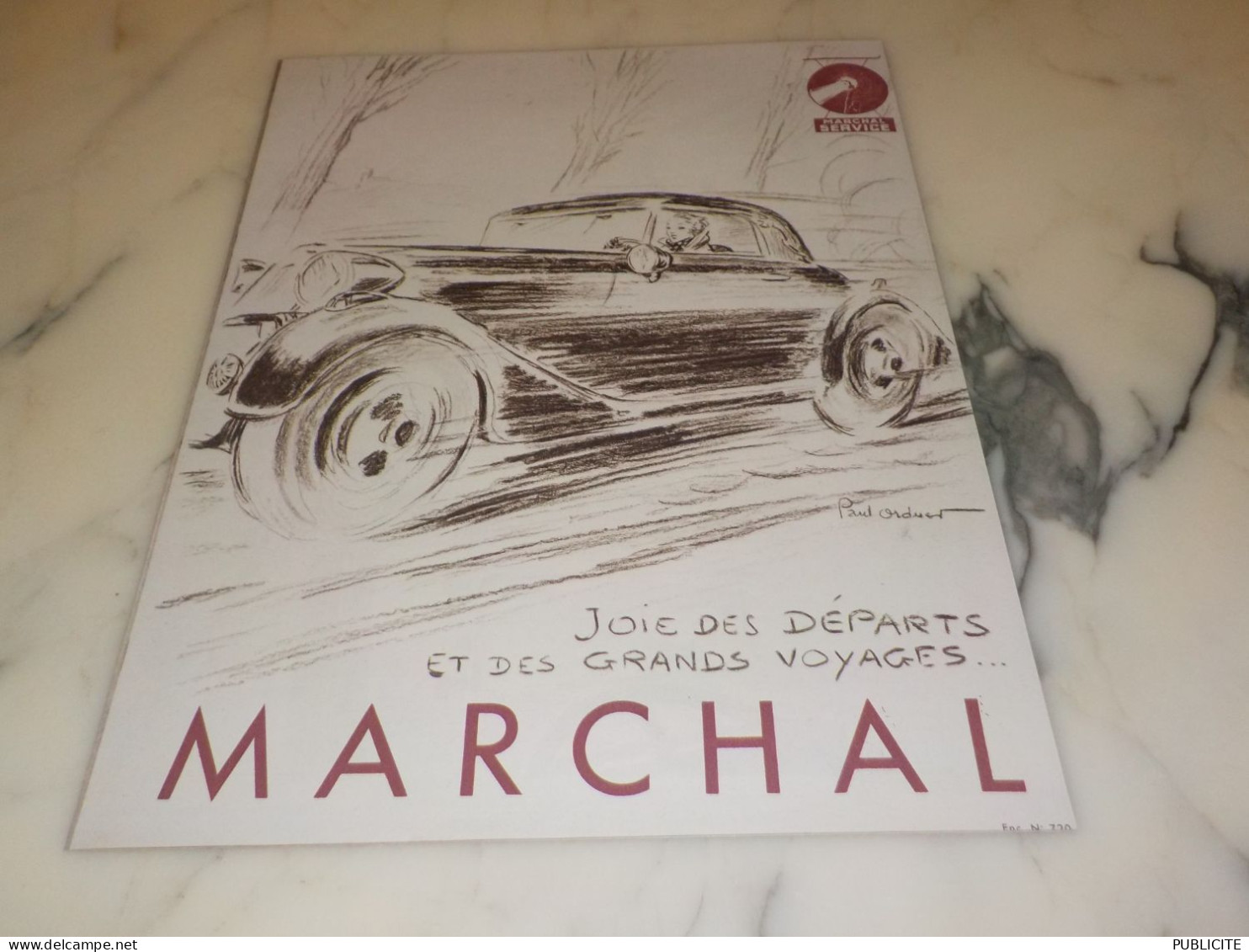 ANCIENNE PUBLICITE DEPLIANT JOIE DES DEPARTS AVEC MARCHAL 1930 - Publicidad