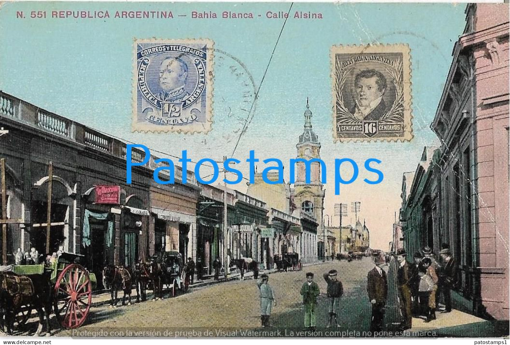 227152 ARGENTINA BUENOS AIRES BAHIA BLANCA STREET CALLE ALSINA POSTAL POSTCARD - Argentina