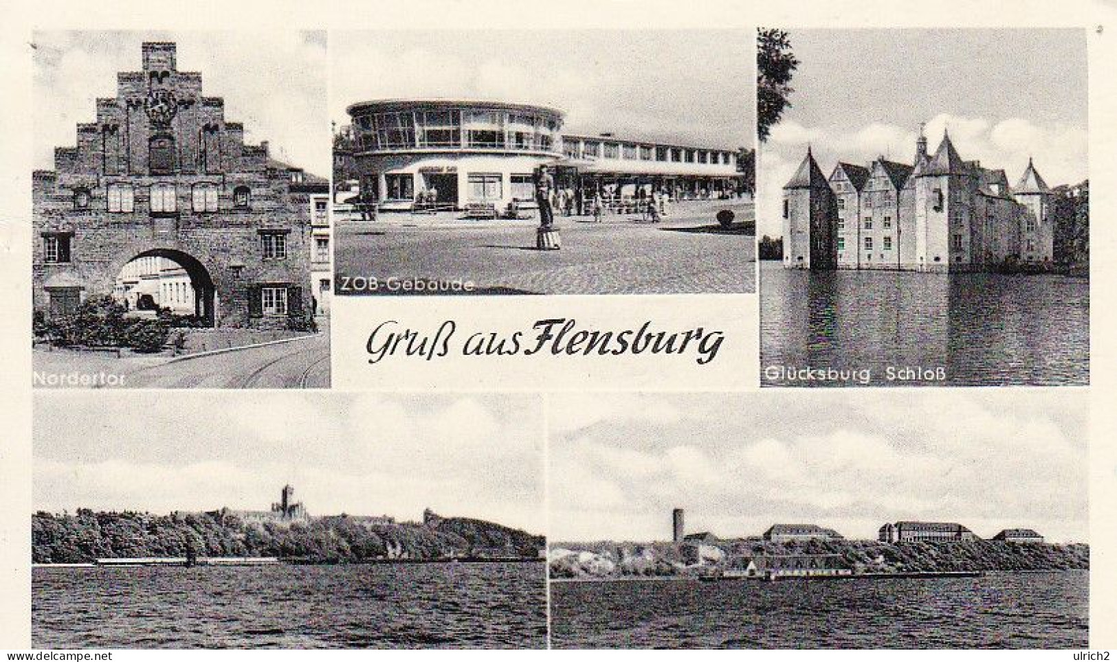 AK Gruss Aus Flensburg - Mehrbildkarte - Marineschule Nordertor Meierwik Glücksburg ZOB - Ca. 1930 (68846) - Flensburg