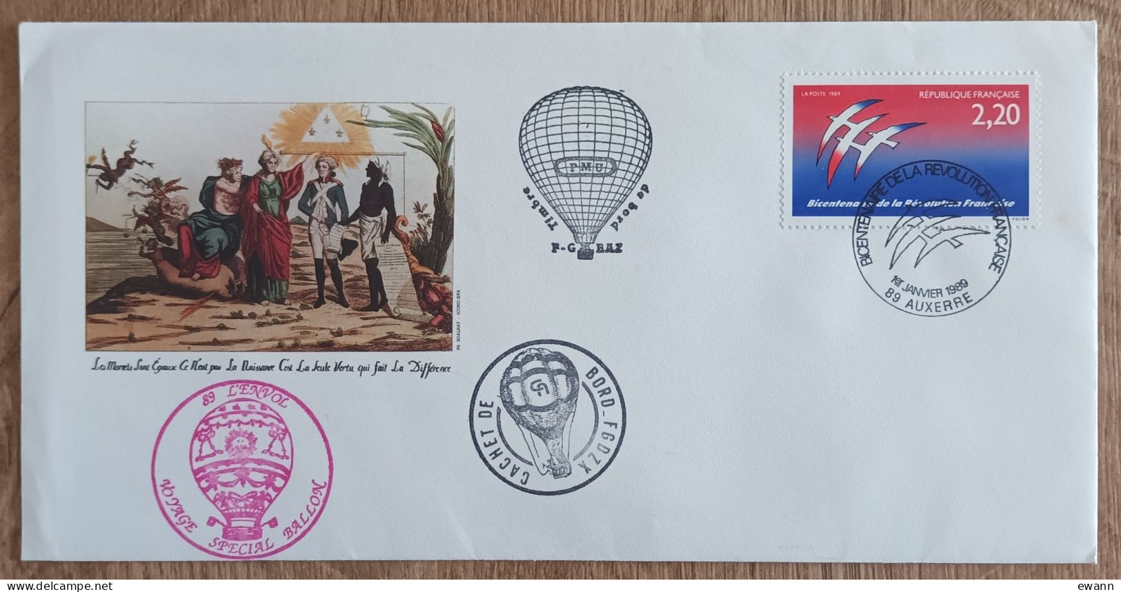 FDC 1989 - YT N°2560 - REVOLUTION / PHILEXFRANCE - AUXERRE - 1980-1989