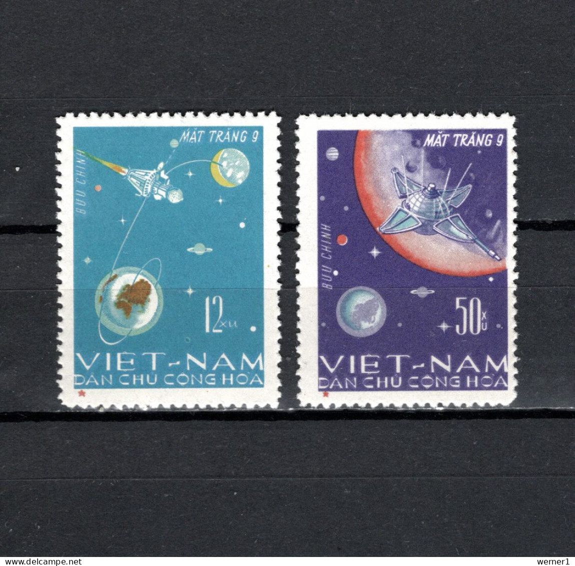 Vietnam 1966 Space, Luna 9 Set Of 2 MNH - Azië