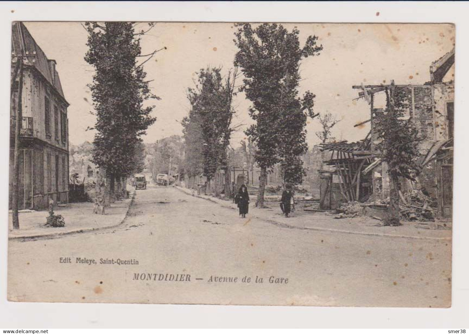 80 - Montdidier - Avenue De La Gare - Cpa Animée - Montdidier