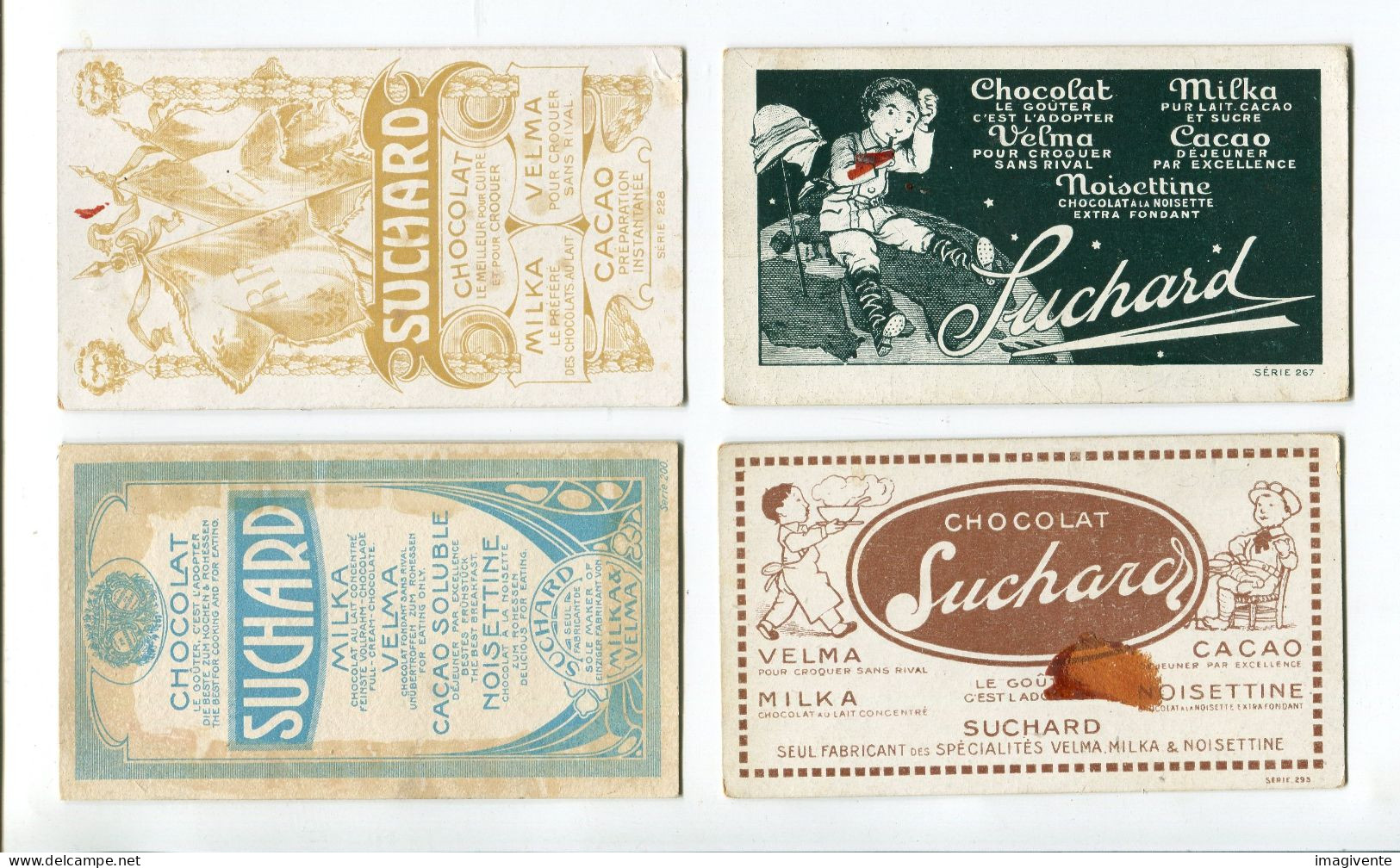 Lot De 4 Chromos Chocolat SUCHARD Series Divers   200  228   267  295 - Suchard