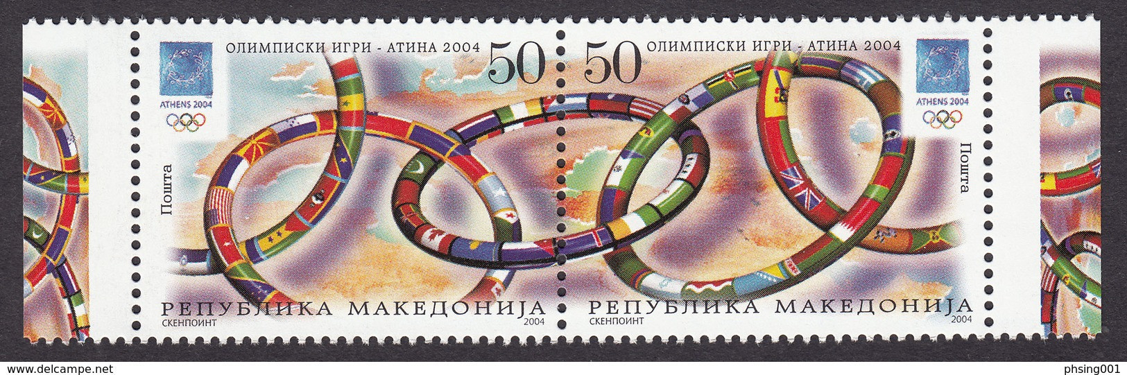 Macedonia 2004 Olympic Games Athens Greece Sports Flags, Set In Pair MNH - Sommer 2004: Athen