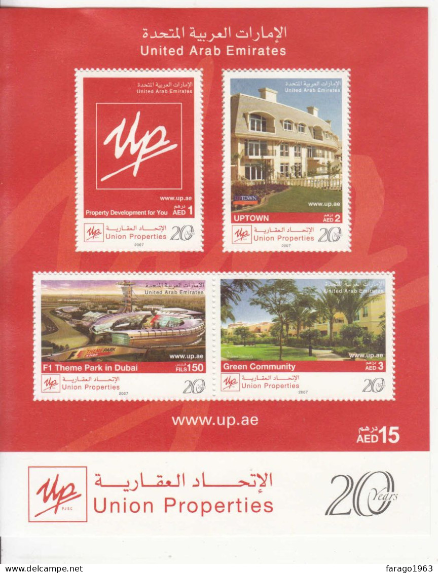 2007 United Arab Emirates Union Properties Miniature Sheet Of 4 MNH - Ver. Arab. Emirate