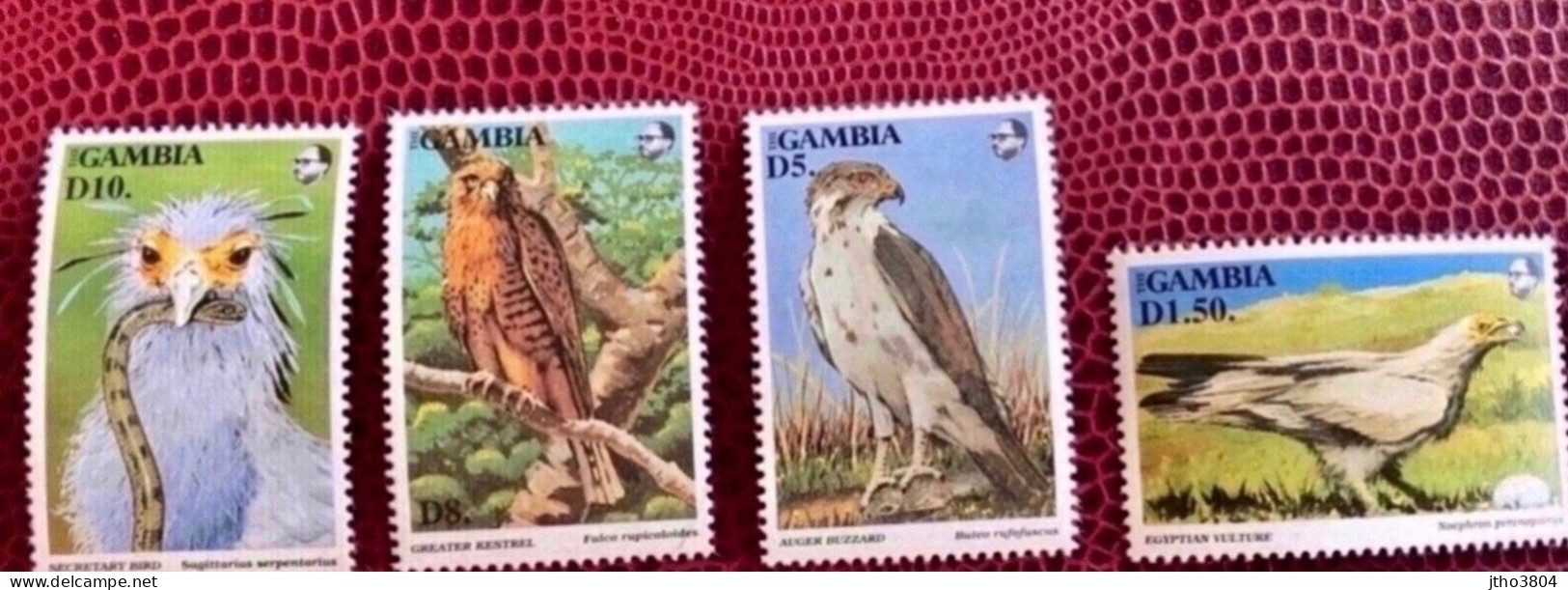 GAMBIE 1993 4 V Neuf MNH ** YT 1319 1320 1321 1322 Rapace Ucello Oiseau Bird Pájaro Vogel THE GAMBIA - Arends & Roofvogels