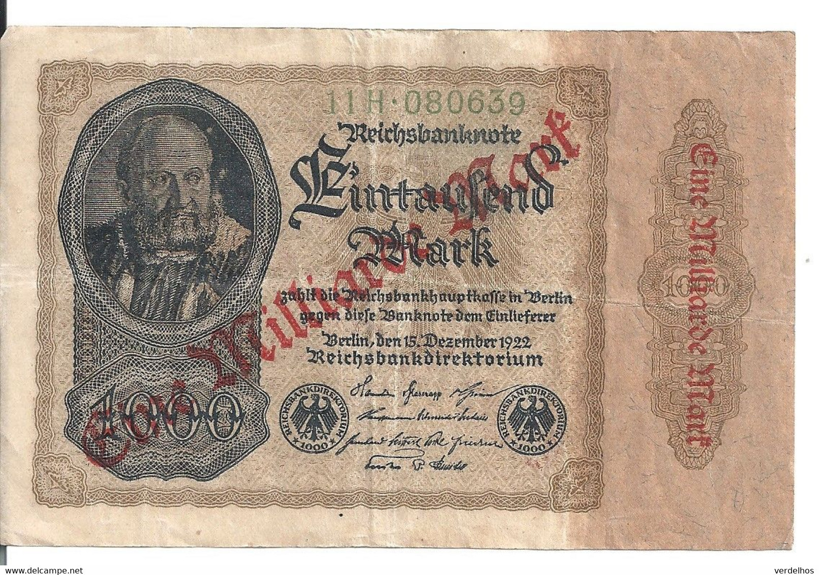 ALLEMAGNE 1 MLLIARDE MARK 1922 VF+ P 113 - 1 Milliarde Mark