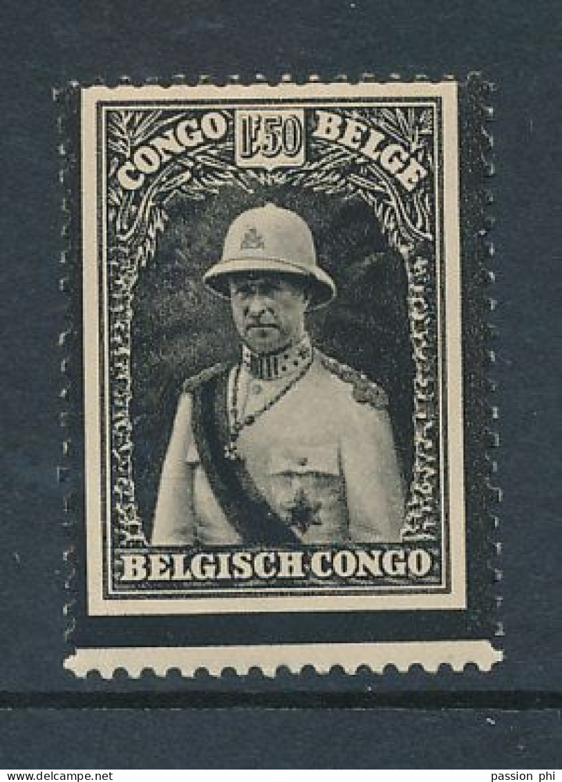 BELGIAN CONGO ALBERT'S MOURNING UNCENTRED PRINTING LH - Nuovi