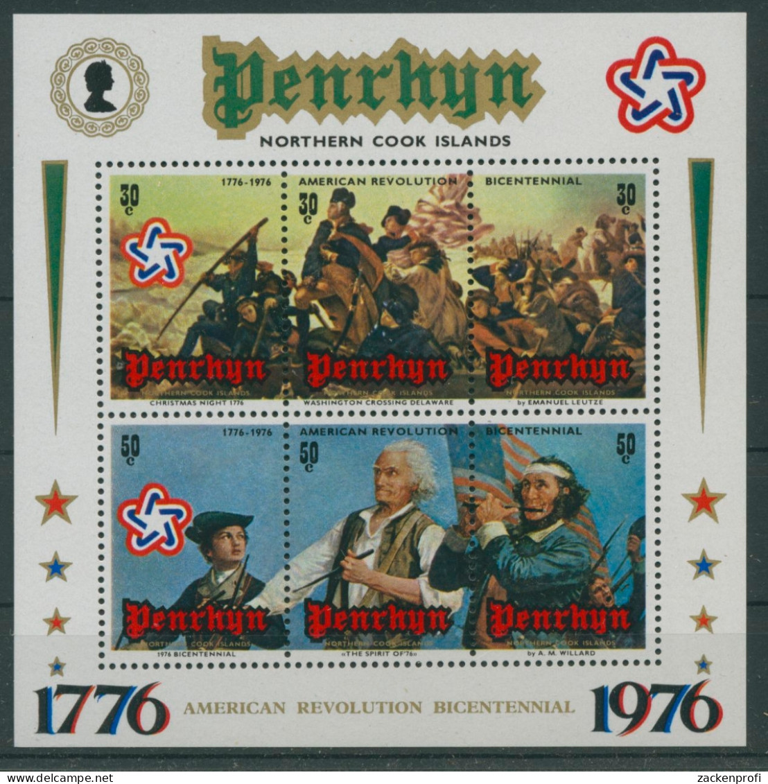 Cook-Inseln - Penrhyn 1976 200 Jahre USA Block 2 Postfrisch (C21739) - Penrhyn