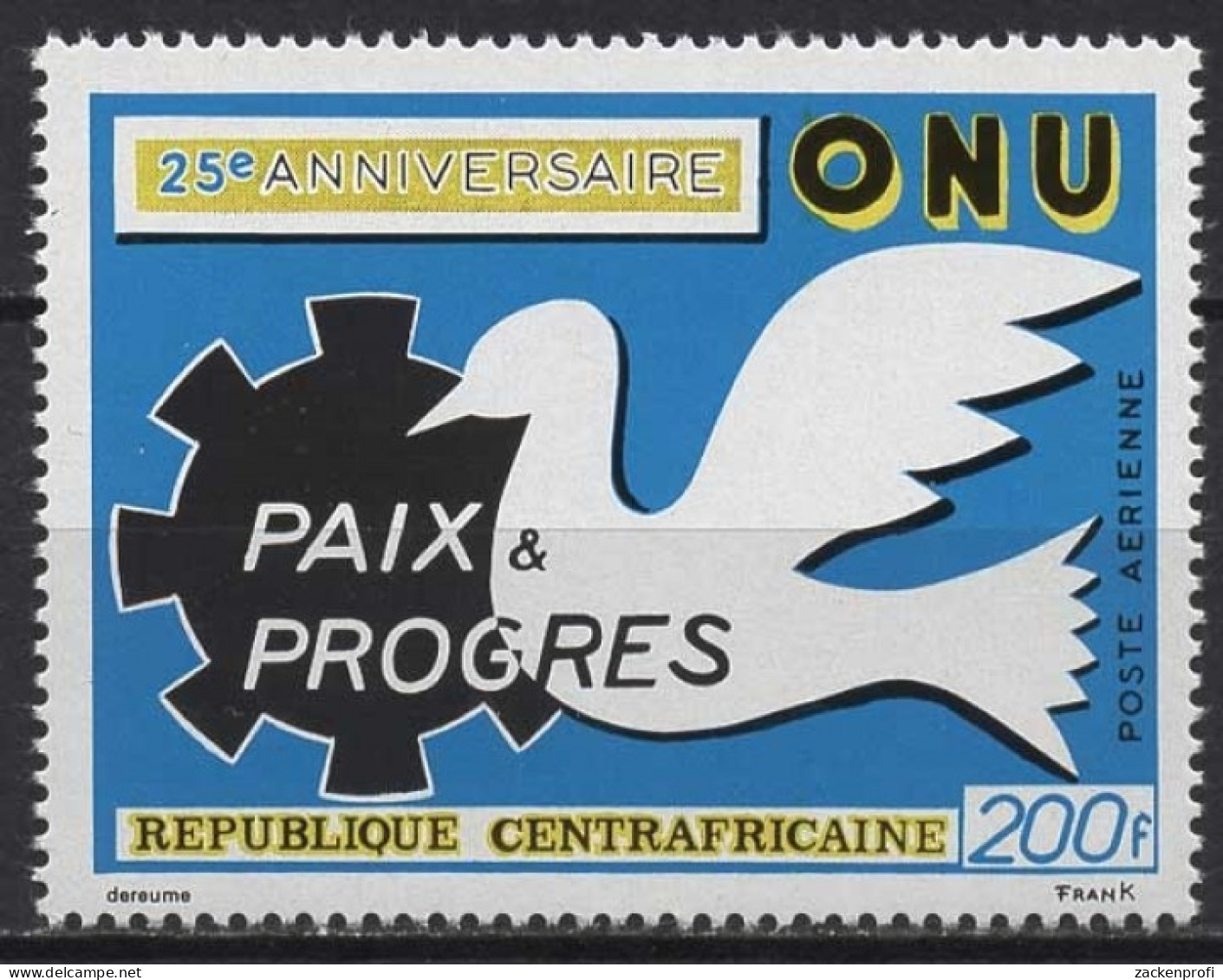 Zentralafrikanische Republik 1970 25 Jahre Vereinte Nationen 223 Postfrisch - Central African Republic