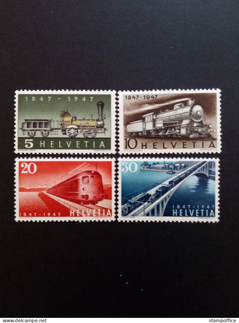 SCHWEIZ MI-NR. 484-487 POSTFRISCH(MINT) 100 JAHRE SCHWEIZER EISENBAHNEN 1947 - Trenes