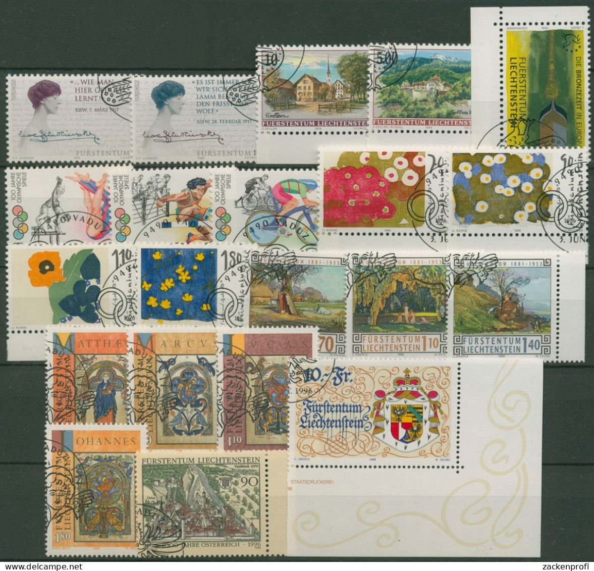 Liechtenstein Jahrgang 1996 Komplett Gestempelt (SG6528) - Used Stamps