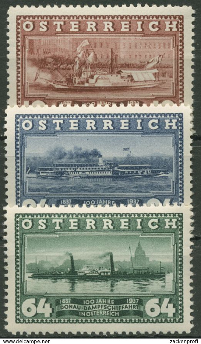 Österreich 1937 100. Jahre Erstfahrt Wien-Linz Raddampfer 639/41 Postfrisch - Neufs