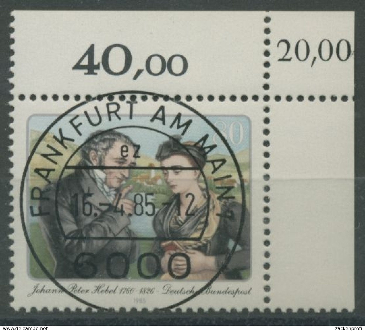 Bund 1985 225. Geburtstag Von Johann Peter Hebel 1246 KBWZ Gestempelt (R16028) - Usati