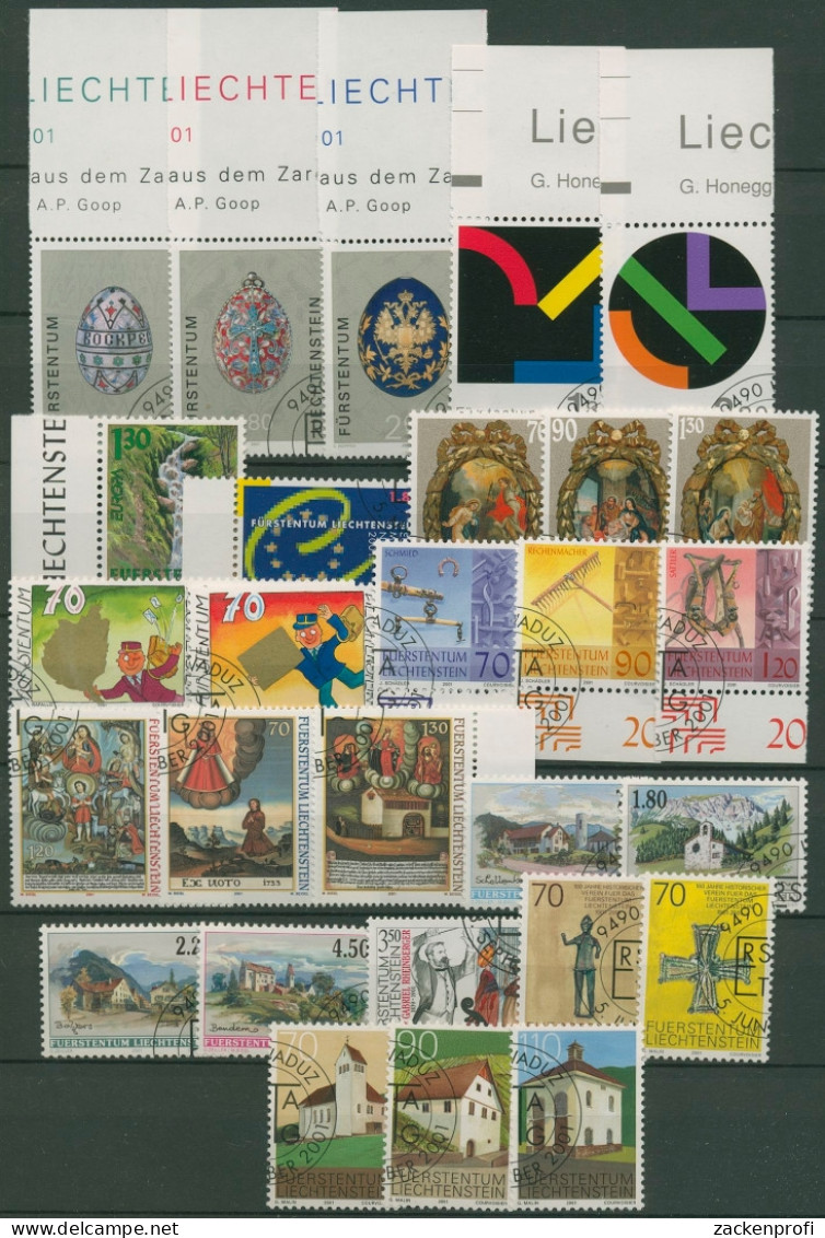 Liechtenstein Jahrgang 2001 Komplett Gestempelt (SG6533) - Used Stamps