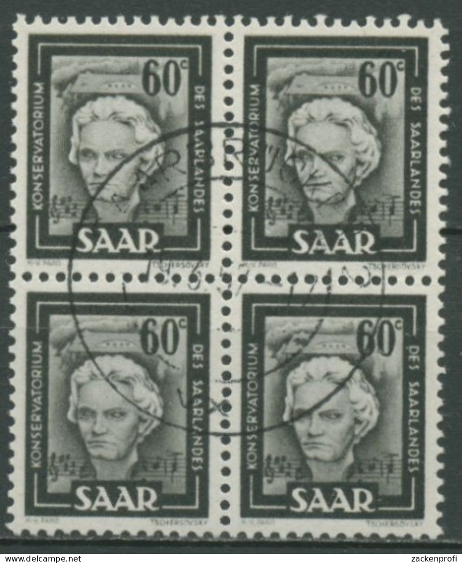 Saarland 1949 Ludwig Van Beethoven 273 4er-Block Gestempelt - Used Stamps