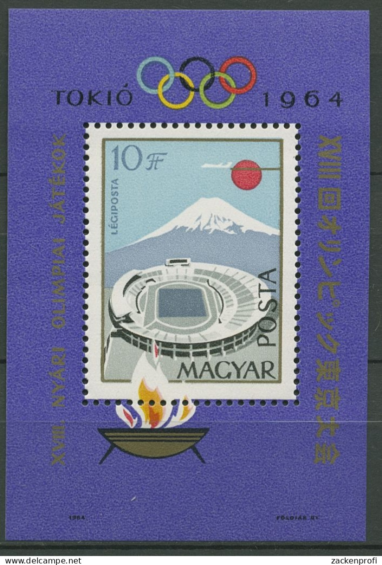 Ungarn 1964 Olymp. Sommerspiele Tokio Block 43 A Postfrisch (C92401) - Blocs-feuillets