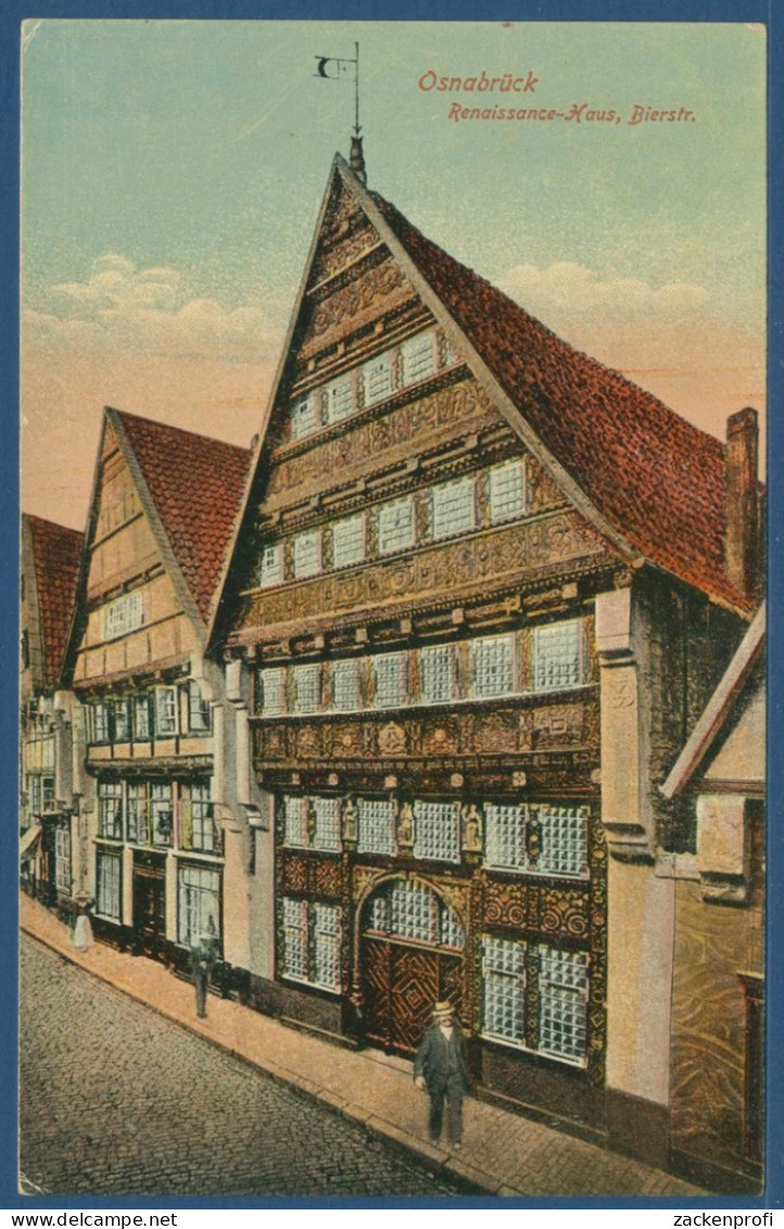 Osnabrück Renaissance-Haus Bierstraße, Gelaufen 1928 (AK2236) - Osnabrück